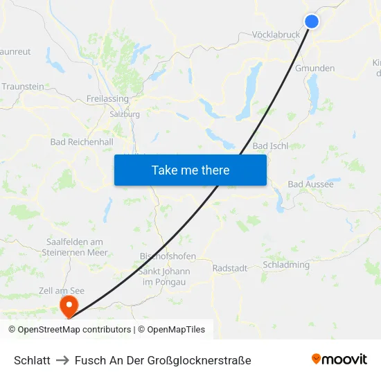 Schlatt to Fusch An Der Großglocknerstraße map