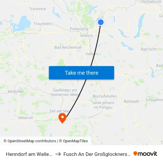 Henndorf am Wallersee to Fusch An Der Großglocknerstraße map