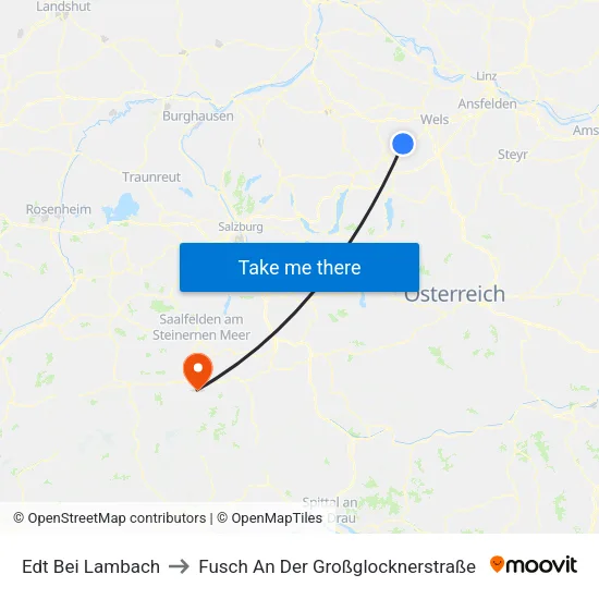 Edt Bei Lambach to Fusch An Der Großglocknerstraße map
