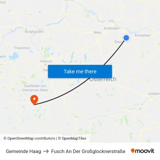 Gemeinde Haag to Fusch An Der Großglocknerstraße map