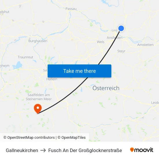 Gallneukirchen to Fusch An Der Großglocknerstraße map