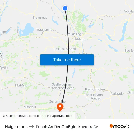 Haigermoos to Fusch An Der Großglocknerstraße map