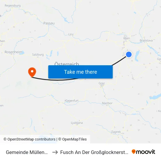 Gemeinde Müllendorf to Fusch An Der Großglocknerstraße map