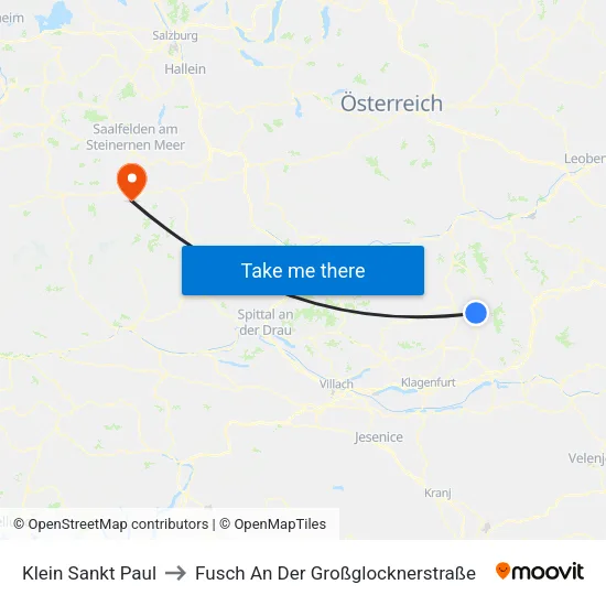 Klein Sankt Paul to Fusch An Der Großglocknerstraße map