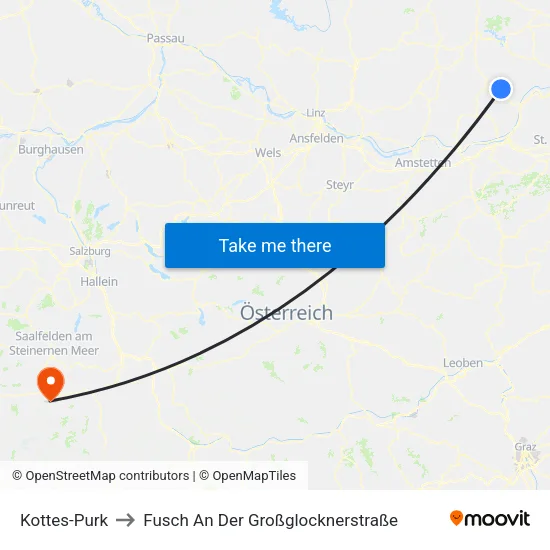 Kottes-Purk to Fusch An Der Großglocknerstraße map