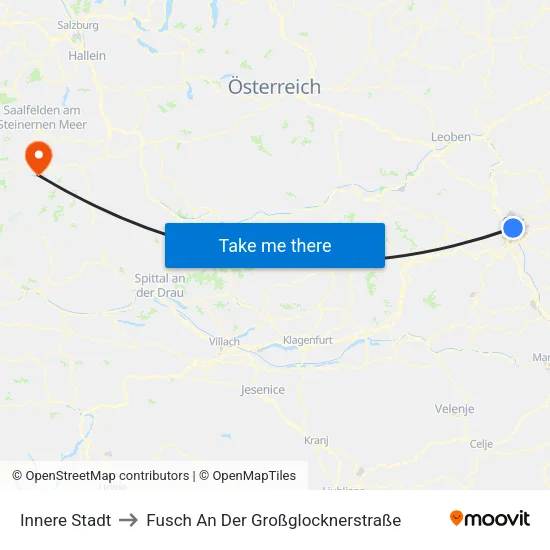 Innere Stadt to Fusch An Der Großglocknerstraße map