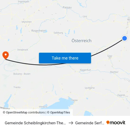 Gemeinde Scheiblingkirchen-Thernberg to Gemeinde Serfaus map