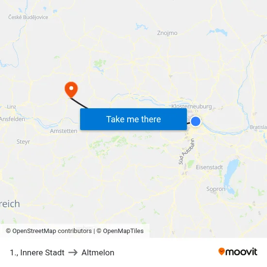 1., Innere Stadt to Altmelon map