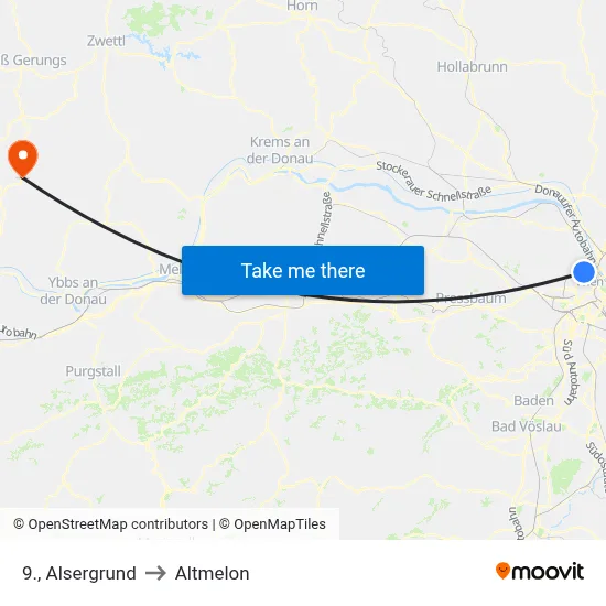 9., Alsergrund to Altmelon map