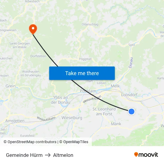 Gemeinde Hürm to Altmelon map