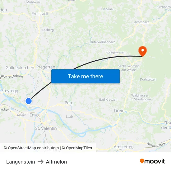 Langenstein to Altmelon map