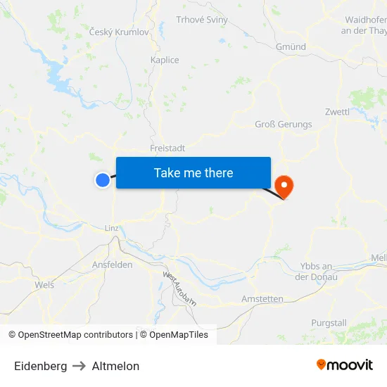 Eidenberg to Altmelon map