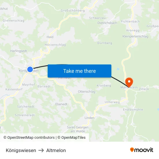 Königswiesen to Altmelon map