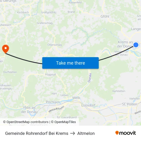 Gemeinde Rohrendorf Bei Krems to Altmelon map