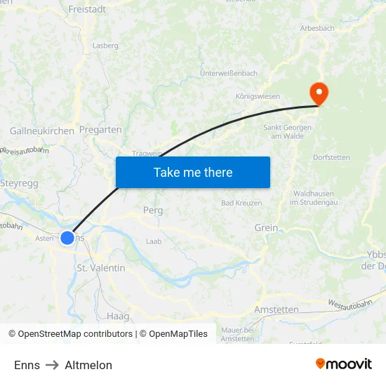 Enns to Altmelon map