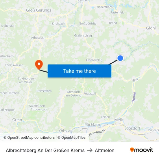 Albrechtsberg An Der Großen Krems to Altmelon map