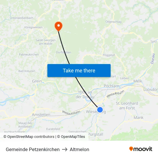 Gemeinde Petzenkirchen to Altmelon map