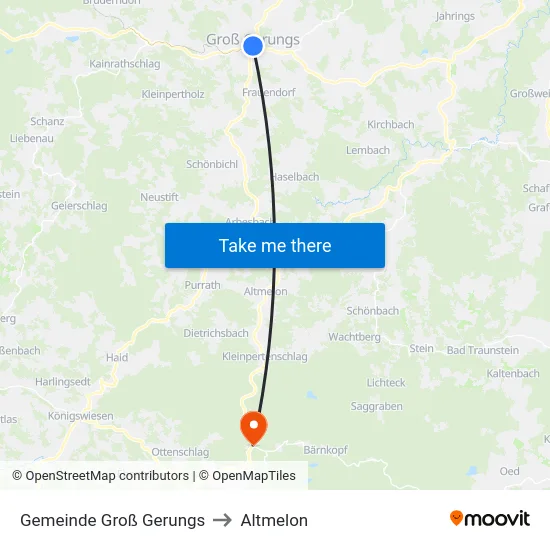 Gemeinde Groß Gerungs to Altmelon map