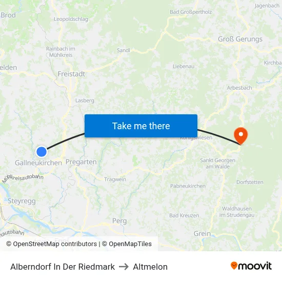 Alberndorf In Der Riedmark to Altmelon map
