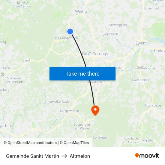 Gemeinde Sankt Martin to Altmelon map
