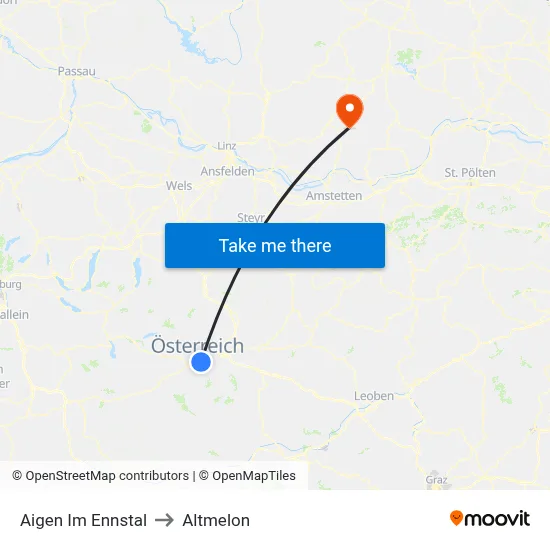 Aigen Im Ennstal to Altmelon map