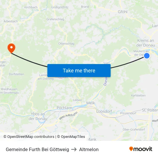 Gemeinde Furth Bei Göttweig to Altmelon map