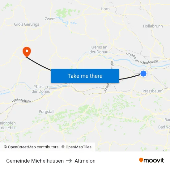 Gemeinde Michelhausen to Altmelon map