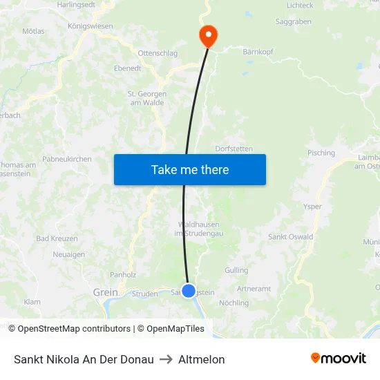 Sankt Nikola An Der Donau to Altmelon map