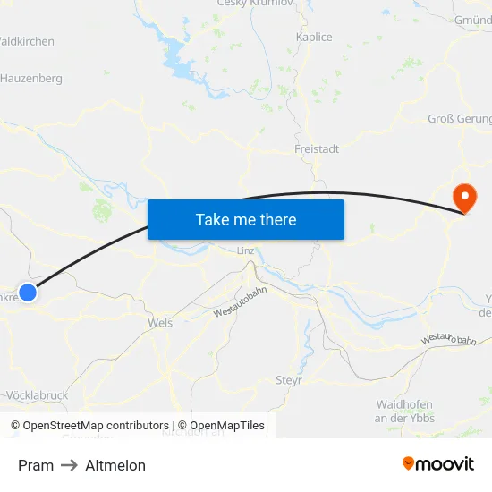 Pram to Altmelon map