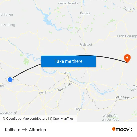 Kallham to Altmelon map