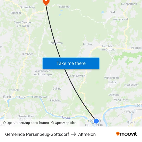Gemeinde Persenbeug-Gottsdorf to Altmelon map