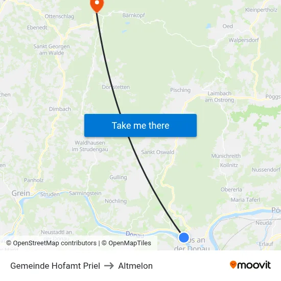 Gemeinde Hofamt Priel to Altmelon map