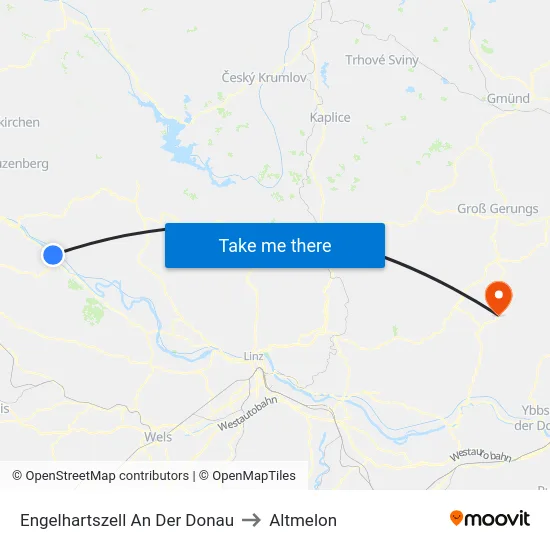 Engelhartszell An Der Donau to Altmelon map