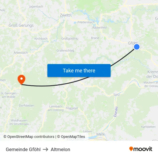 Gemeinde Gföhl to Altmelon map