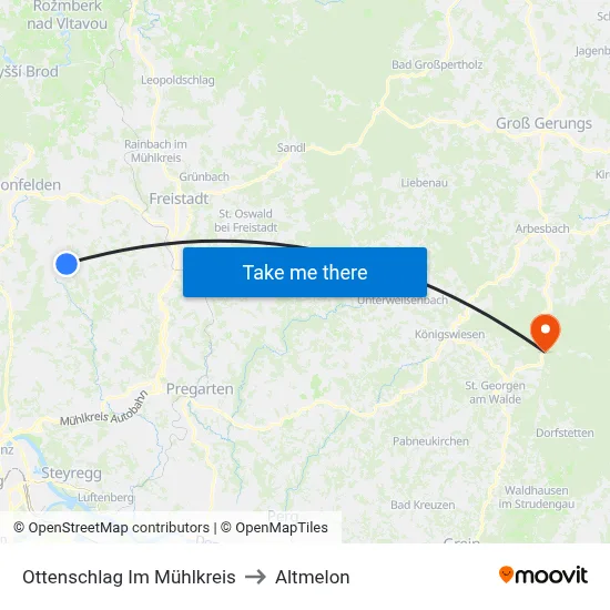 Ottenschlag Im Mühlkreis to Altmelon map