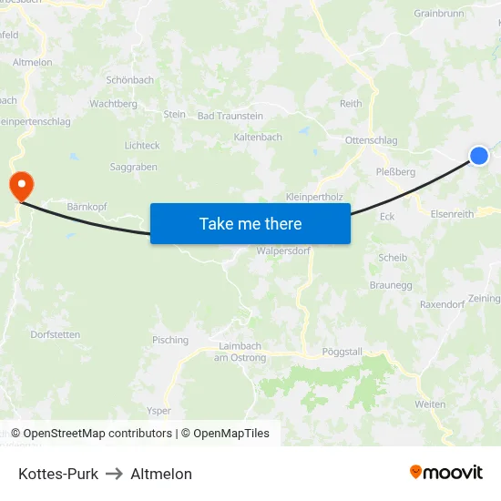 Kottes-Purk to Altmelon map