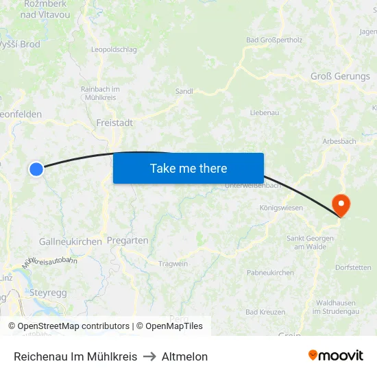 Reichenau Im Mühlkreis to Altmelon map