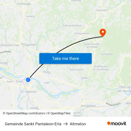 Gemeinde Sankt Pantaleon-Erla to Altmelon map