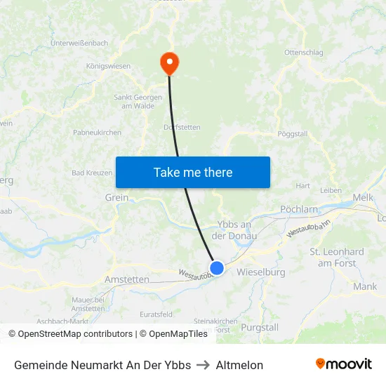 Gemeinde Neumarkt An Der Ybbs to Altmelon map