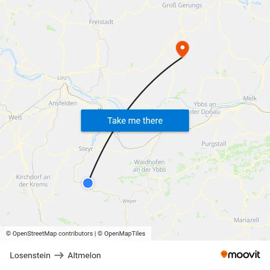 Losenstein to Altmelon map