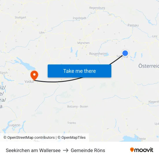 Seekirchen am Wallersee to Gemeinde Röns map