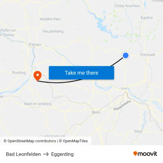 Bad Leonfelden to Eggerding map