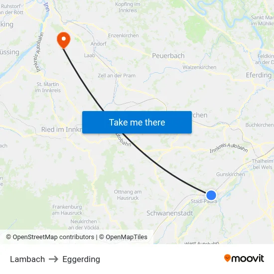 Lambach to Eggerding map