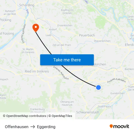 Offenhausen to Eggerding map