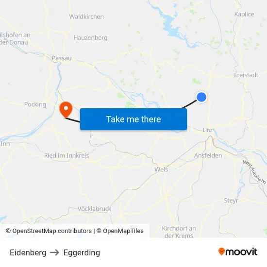 Eidenberg to Eggerding map