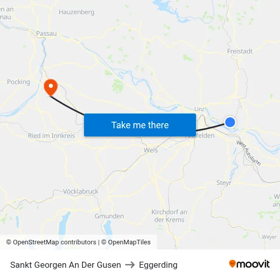 Sankt Georgen An Der Gusen to Eggerding map