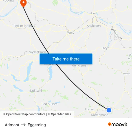 Admont to Eggerding map