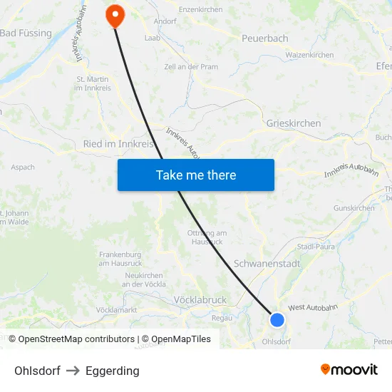 Ohlsdorf to Eggerding map