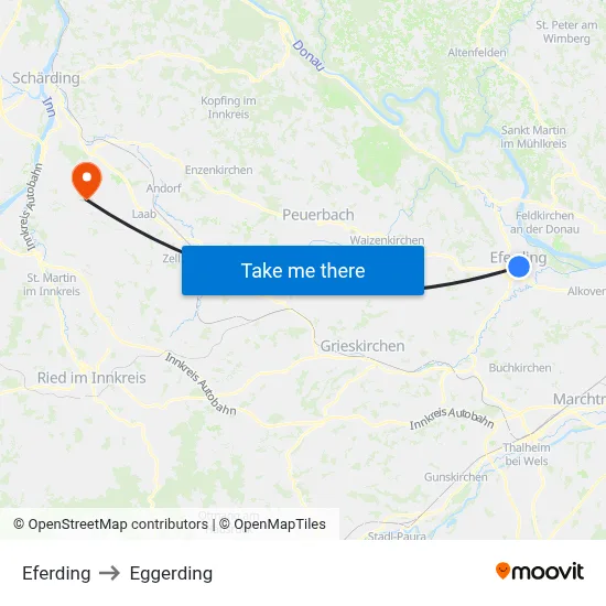 Eferding to Eggerding map