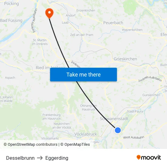 Desselbrunn to Eggerding map